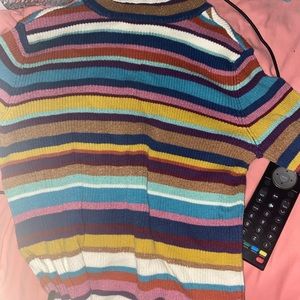 Sparkle striped turtleneck